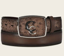 CUADRA Men's Genuine Bovine Leather Western Belt, Brown