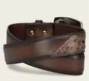 CUADRA Men's Genuine Bovine Leather Western Belt, Brown