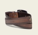 CUADRA Men's Genuine Bovine Leather Western Belt, Brown