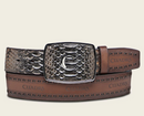 CUADRA Men's Genuine Bovine Leather Western Belt, Brown