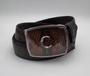 CUADRA Men's Genuine Bovine Leather Western Belt, Honey Brown