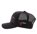 HOOEY Sniper Pig Embroidered Cap, Black With Red