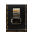 ARIAT WORK Bifold Bottle Opener Money Clip Wallet, Black