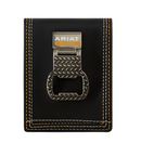ARIAT WORK Bifold Bottle Opener Money Clip Wallet, Black