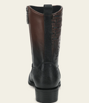 CUADRA Men's Genuine Leather Laser & Embroidery Western Boot, Chocolate