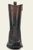 CUADRA Men's Genuine Leather Laser & Embroidery Western Boot, Chocolate