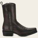 CUADRA Men's Genuine Fuscus Leather Western Boot, Chocolate Grey