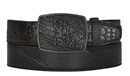 CUADRA Men's Genuine Leather Western Belt, Black