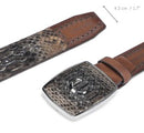 CUADRA Men's Genuine Leather Laser & Woven Belt, Honey