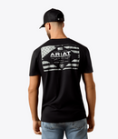 ARIAT Men's Lockup Flag Painted T-Shirt, Black