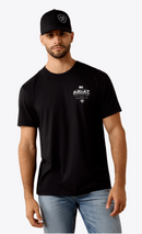 ARIAT Men's Lockup Flag Painted T-Shirt, Black