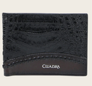 CUADRA Men's Genuine Caiman Leather Wallet, Black