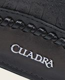 CUADRA Men's Genuine Caiman Leather Wallet, Black