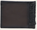 CUADRA Men's Genuine Caiman Leather Wallet, Black
