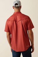 ARIAT Men's Printed VentTEK Western Fitted Snap Shirt, Chili Oil