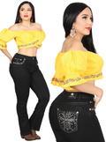 El Centenario Womens Boot Cut Jeans Black