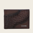 CUADRA Men's Genuine Alligator Leather Wallet, Brown