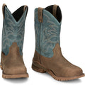TONY LAMA Men's Roustabout 11" Steel Toe Waterproof Work Boot, Tan