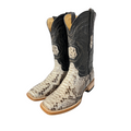 EL GENERAL Men's Western Boots Exotic Leather Phyton Square Toe Rodeo PI013