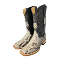 EL GENERAL Men's Genuine Leather Phyton Square Toe Rodeo Western Boots