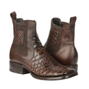 EL GENERAL Men's Python Imitation Western Ankle Boots