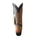 CUADRA Men's Ostrich Leather Embroidery and Woven Narrow Toe Western Boot
