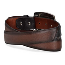 CUADRA Men's Genuine Deer Leather Woven Cowboy Belt