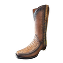 CUADRA Men's Ostrich Leather Embroidery and Woven Narrow Toe Western Boot