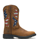 WOLVERINE Men's Rancher Flag Steel Toe Wellington Work Boot, Brown