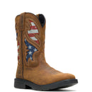 WOLVERINE Men's Rancher Flag Steel Toe Wellington Work Boot, Brown