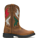 WOLVERINE Men's Rancher Mexico Flag Steel Toe Waterproof Wellington Work Boot, Brown