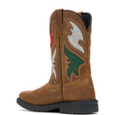 WOLVERINE Men's Rancher Mexico Flag Steel Toe Waterproof Wellington Work Boot, Brown