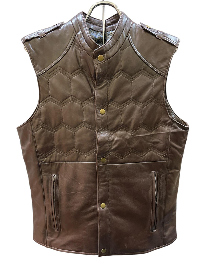 WILD RIDER MEN'S LEATHER VEST  WRC-1016