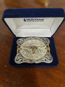 MONTANA Silversmiths Cantle Roll Longhorn Buckle