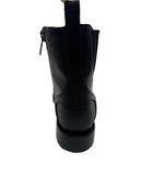 CUADRA Men's Genuine Leather Zipper & Elastic Square Toe, Black