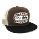 EL VIEJON Comanche Flat Visor Cap, Brown