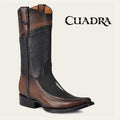 CUADRA Men's Black LeatherStingray Laser Narrow Square Toe CU628