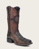 CUADRA Men's Python Studs & Embroidery Western Boot