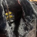 EL GENERAL Men's Faux Fur Lining Denim Jacket, Black