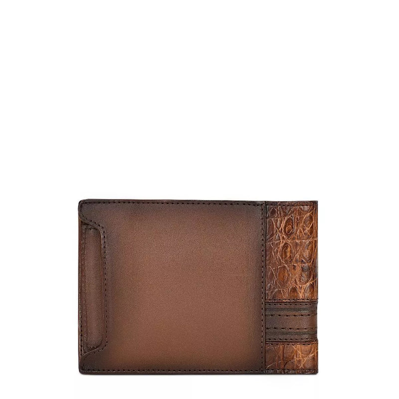 CUADRA Men's Bali Honey Caiman Stitching Wallet DU495