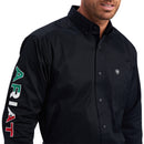 ARIAT Men's Team Logo Twill Classic Fit Mexico Shirt, Black