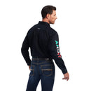 ARIAT Men's Team Logo Twill Classic Fit Mexico Shirt, Black