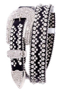 Women's Rhinestone Studded Leather Belt 115