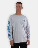 CATERPILLAR Men's Trademark Banner Long Sleeve T-Shirt ,Heather Grey