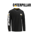 CATERPILLAR Men's Trademark Banner Long Sleeve T-Shirt, Black