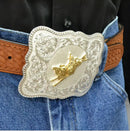 MONTANA SILVERSMITH Men's Square Silver Western Bull Rider