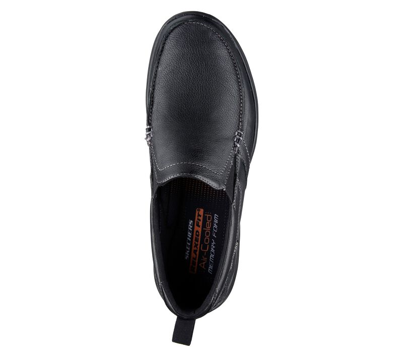 Skechers Men's Relaxed Fit Harper Forde Loafer, Black Skechers Men's Relaxed Fit Harper Forde Loafer, Black