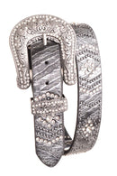 Women's Rhinestone Studded Leather Belt 6526