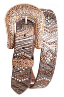 Women's Rhinestone Studded Leather Belt 6526