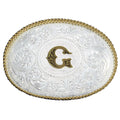 MONTANA SILVERSMITH Initial G Silver Engraved Gold Trim